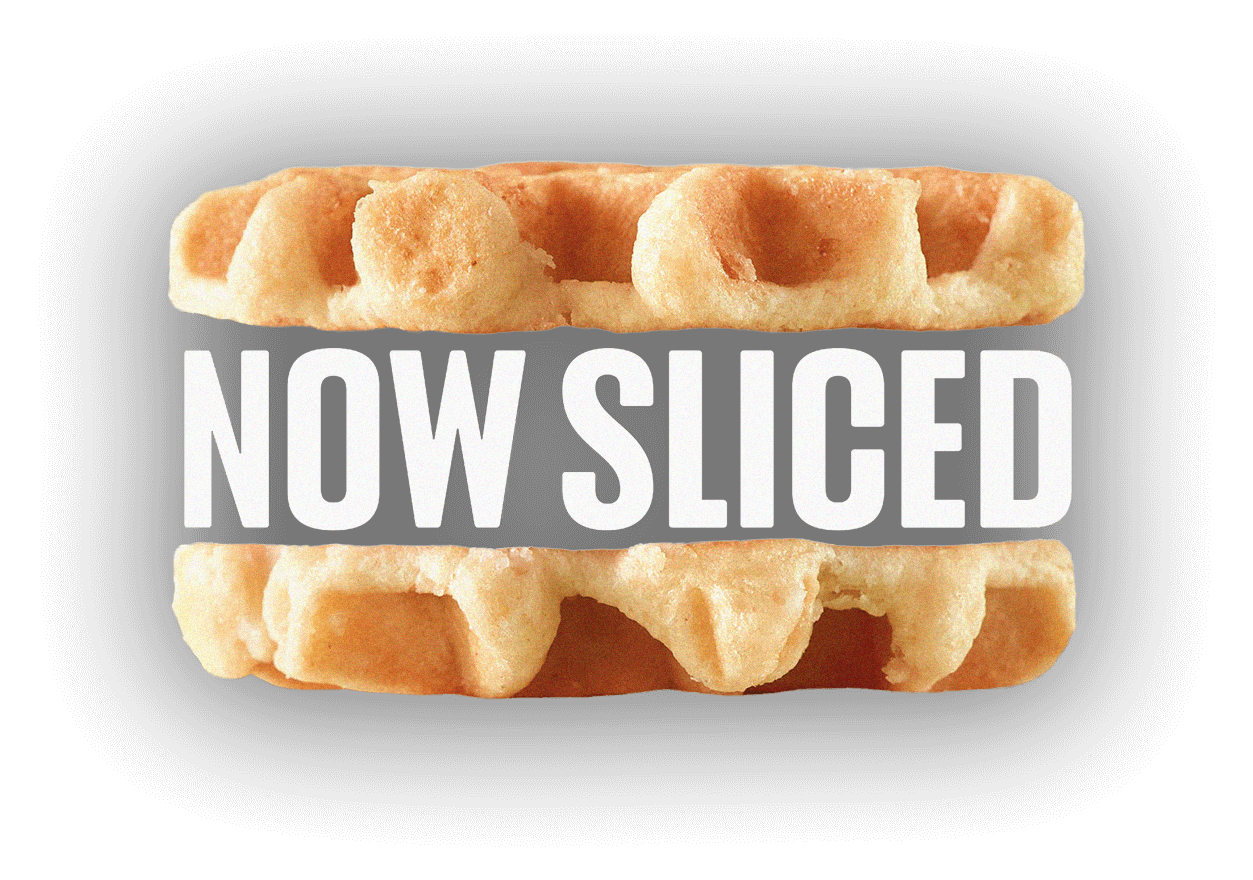 The Liège waffle now sliced